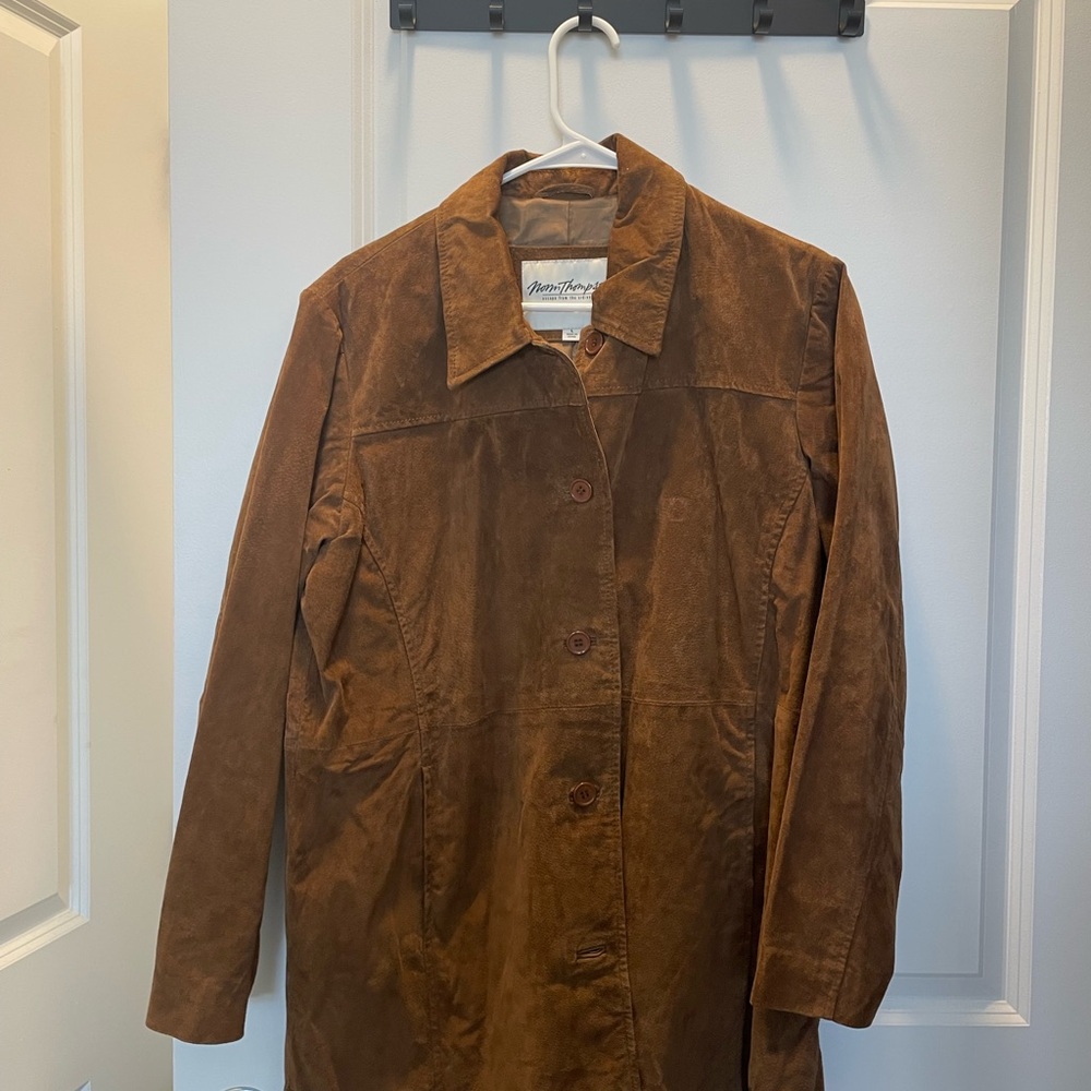 Norm Thompson Brown Suede Trench Coat